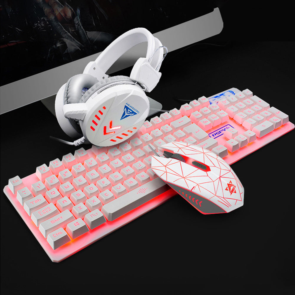 usb desktop wired luminous keyboard set