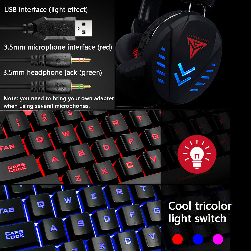 usb desktop wired luminous keyboard set