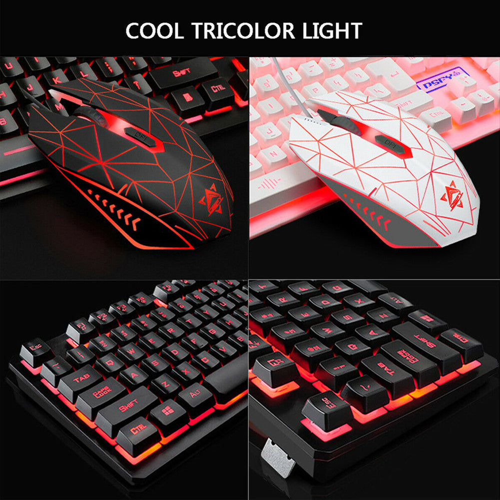 usb desktop wired luminous keyboard set