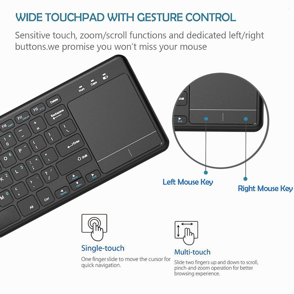 Portable lightweight wireless keyboard