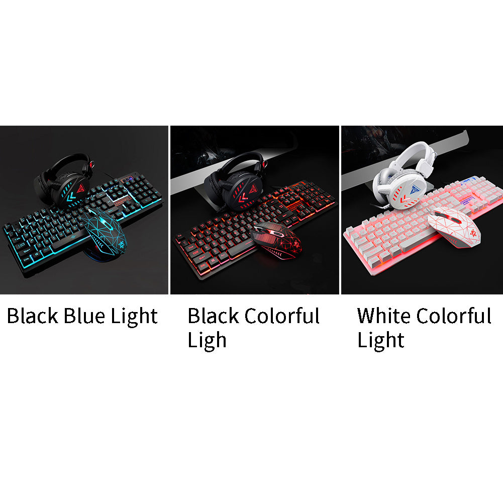 usb desktop wired luminous keyboard set