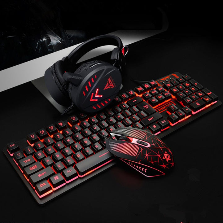 usb desktop wired luminous keyboard set