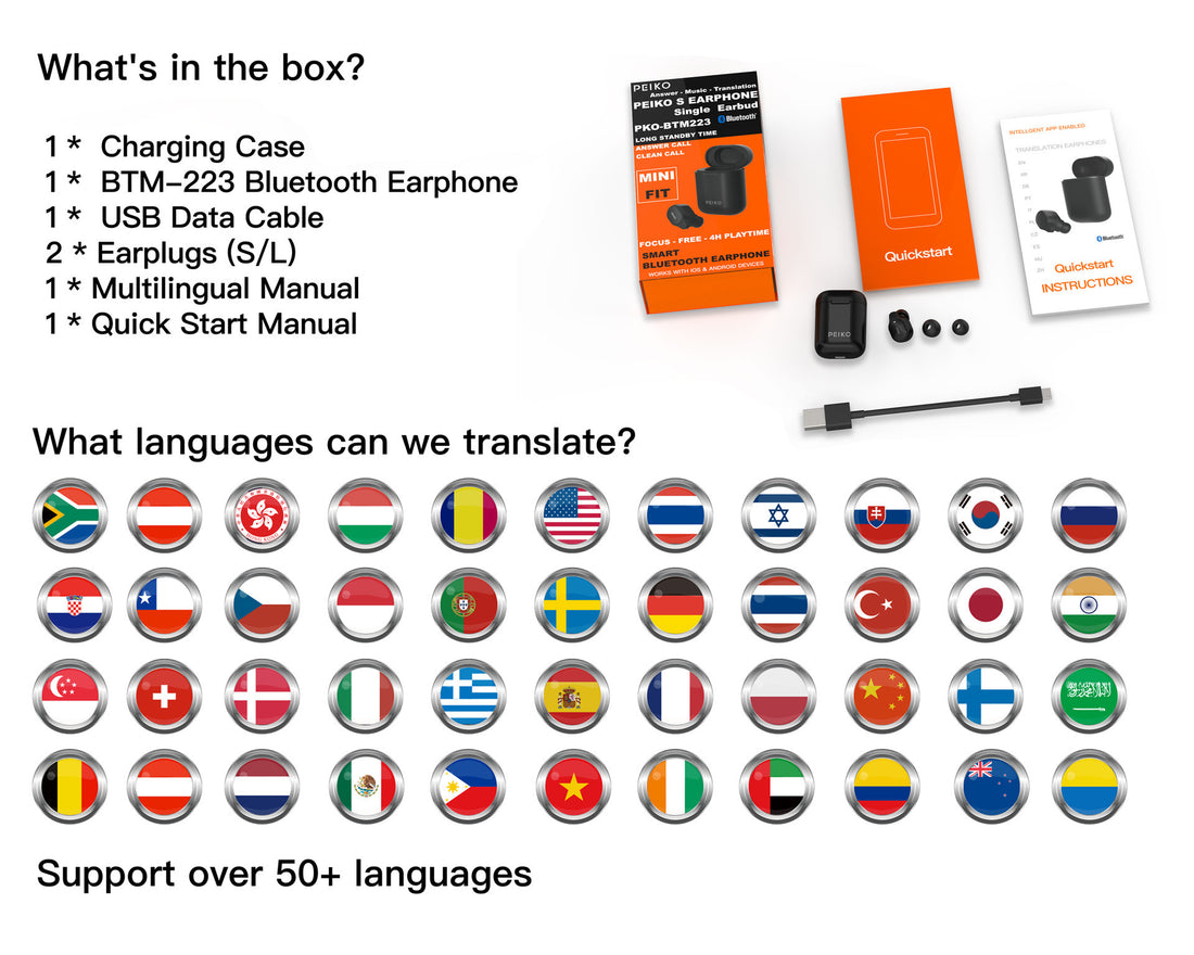Smart Bluetooth Headset Language